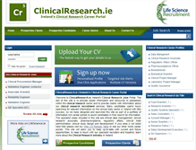 Tablet Screenshot of clinicalresearch.ie